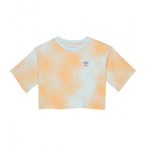 Gradient All Over Print Printed Crop T-Shirt (Little Kids/Big Kids) Almost Blue/Hazy Orange