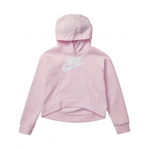 Sportswear Club Fleece Hoodie (Little Kids/Big Kids) Pink Foam/White