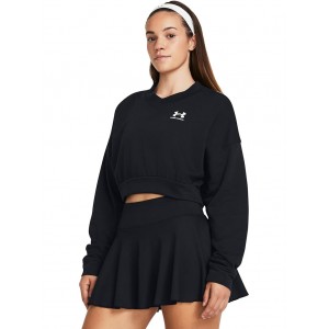 Rival Terry Oversized Cropped Crew Black/White