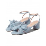 Dahlia Pleated Knot Mule with Ankle Strap Blue