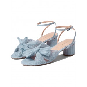 Dahlia Pleated Knot Mule with Ankle Strap Blue