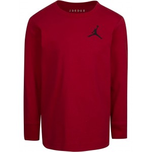Jumpman Air Embroidered Long Sleeve Tee (Little Kids) Gym Red