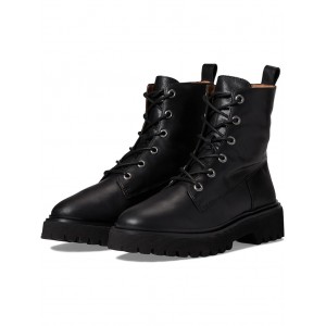 The Rayna Lace-Up Boot in Leather True Black