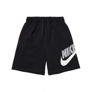 Sportswear Club + HBR Fleece Shorts (Big Kids) Black/Black