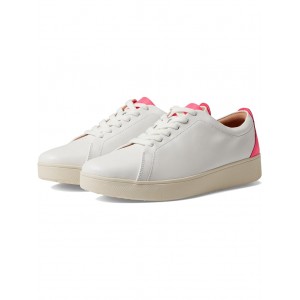 Rally Neon-Pop Leather Sneakers Urban White/Pop Pink