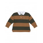 Long Sleeve Striped Color-Block Polo Shirt (Toddler/Little Kids/Big Kids) Baobab/Leafy