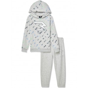 All Over Print Pullover Set (Toddler) Light Gray Heather