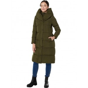 3/4 Down Coat with Pillow Collar Loden 2
