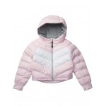 Synthetic Fill Hooded Jacket (Little Kids/Big Kids) Pink Foam/White/Light Smoke Grey/White