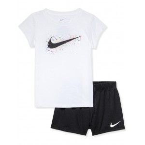 Nike Kids Swoosh Pop Tee and Mesh Shorts Set (Little Kids)