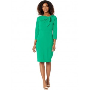 Long Sleeve Sheath with Bow Neck Detail Pine