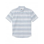 Oxford Stripe Classic Short Sleeve (Big Kids) Blue Fog Oxford Stripe