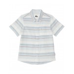 Oxford Stripe Classic Short Sleeve (Toddler/Little Kids) Blue Fog Oxford Stripe