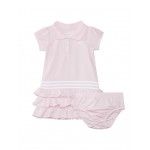adidas Kids adidas Kids Short Sleeve Ruffle Polo Dress Set(Infant)