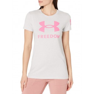 New Freedom Logo T-Shirt Halo Gray Light Heather/Pink Edge