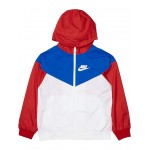Sportswear Windrunner Hooded Jacket (Little Kids/Big Kids) White/Game Royal/University Red/White