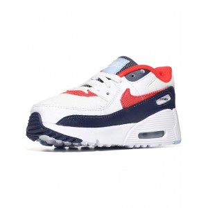 Air Max 90 (Infant/Toddler) White/Chile Red/Midnight Navy