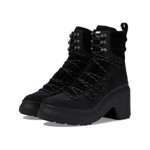 Discoverer Mid Lace-Up Leather Heel Boot Black