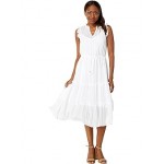 Ella Gauze Dobbie Stripe Dress Bright White