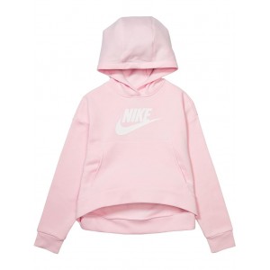 Sportswear Club Fleece Hoodie - Extended Size (Big Kids) Pink Foam/White