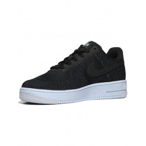 Air Force 1 Crater Flyknit (Big Kid) Black/Black/Chambray Blue