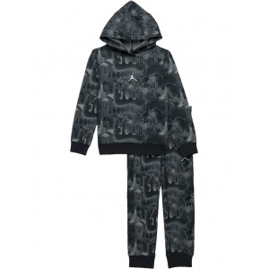 Essentials All Over Print Fleece Pullover Set (Toddler/Little Kids) Black