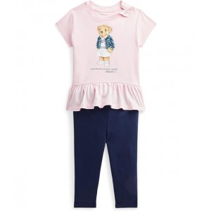 Polo Bear Jersey Top & Leggings Set (Infant) Hint Of Pink