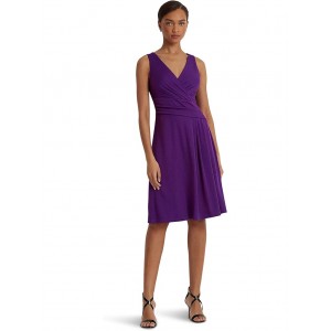 Surplice Jersey Sleeveless Dress Purple Agate