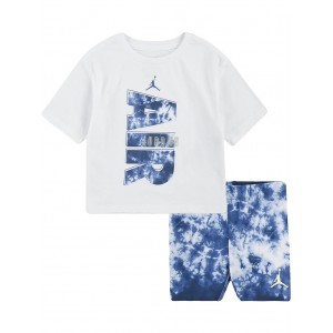 Cloud Dye Bike Shorts Set (Toddler) Dark Marina Blue