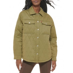 Quilted Shacket Military Olive