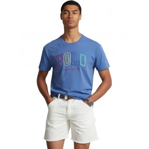 Classic Fit Logo Jersey Short Sleeve T-Shirt Nimes Blue