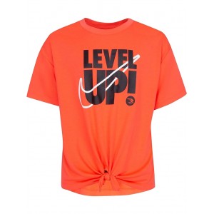 Level Up Front Knot Tee (Big Kids) Infrared