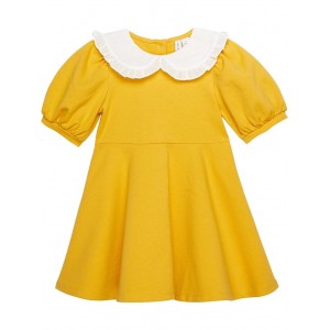 Ponte Collar Dress (Toddler/Little Kids/Big Kids) Yellow