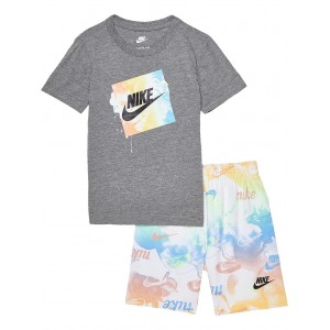 Sportswear Graphic T-Shirt and Tie-Dye Shorts Set (Little Kids) Multi