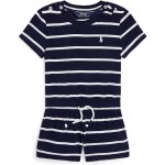 Striped Terry Romper (Toddler) Newport Navy/White