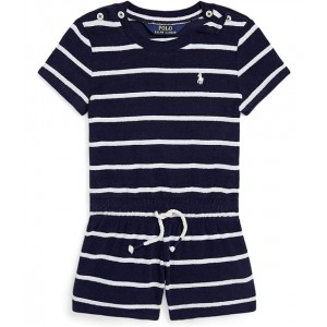 Striped Terry Romper (Toddler) Newport Navy/White