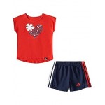 Graphic Tee & Mesh Shorts Set (Infant) Bright Red