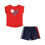 adidas Kids Graphic Tee & Mesh Shorts Set (Infant)
