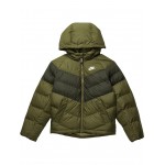 NSW Synthetic Fill Hooded Jacket (Little Kids/Big Kids) Rough Green/Sequoia/White