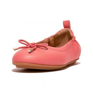 Allegro Bow Leather Ballerinas Rosy Coral