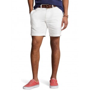8 Straight Fit Linen-Cotton Shorts White