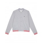 Long Sleeve Collared Button-Down Sweatshirt (Toddler/Little Kids/Big Kids) Silver Chine