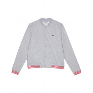 Long Sleeve Collared Button-Down Sweatshirt (Toddler/Little Kids/Big Kids) Silver Chine