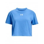 Crop Sportstyle Logo Short Sleeve T-Shirt (Big Kids) Water/White