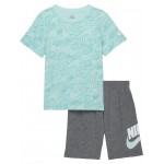 Logo T-Shirt and Shorts Set (Toddler/Little Kids) Carbon Heather