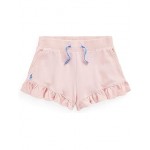Ruffled Cotton Mesh Shorts (Toddler) Carmel Pink