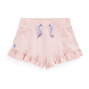 Ruffled Cotton Mesh Shorts (Big Kids) Hint Of Pink