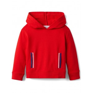 Striped Pocket Hooded Sweatshirt (Toddler/Little Kids/Big Kids) Red