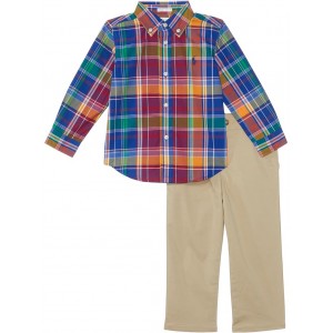 Polo Ralph Lauren Kids Plaid Cotton Shirt & Chino Pants Set (Infant)