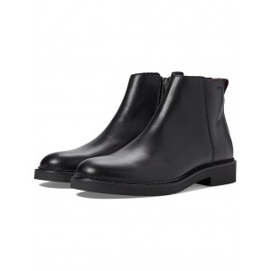 Luxity Leather Zip-Up Ankle Boot Black